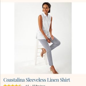 TOMMY BAHAMA Coastalina sleeveless linen button down